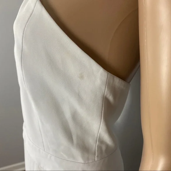 ALICE + OLIVIA WHITE CRISS-CROSS FRONT WIDE LEG JUMPSUIT